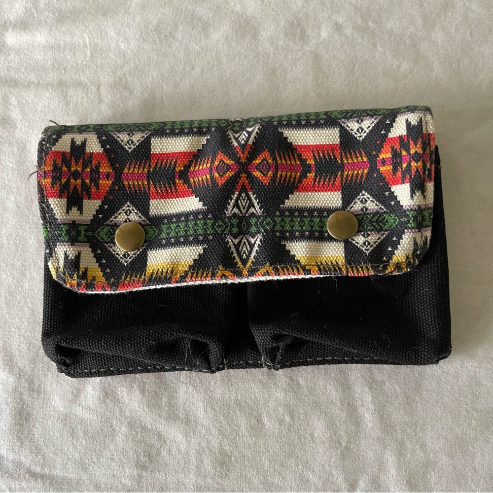 Vintage Pendleton Black and Multicolor Patterned snap Wallet